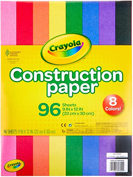 Crayola Construction Paper, Assorted Colors, 96 Count