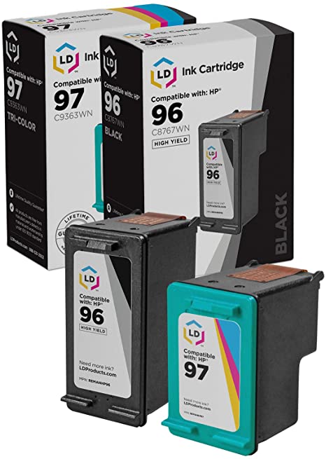 LD Remanufactured Ink Cartridge Replacements for HP 96 & HP 97 (1 Black, 1 Color, 2-Pack)