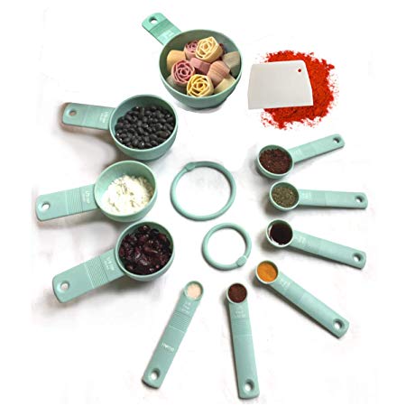 Home 10 Piece Measuring Cups and Spoons Set. Dishwasher safe for baking & cooking.