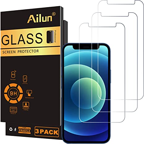 Ailun Glass Screen Protector Compatible for iPhone 12 mini 2020 5.4 Inch 3 Pack Tempered Glass 2.5D Edge Anti Scratch Work Most Case