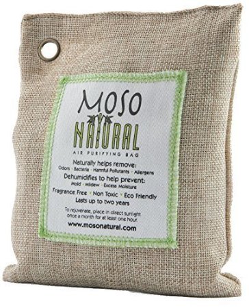 Moso Natural Air Purifying Bag 200g Naturally Removes Odors Allergens and Harmful Pollutants Prevents Mold Mildew and Bacteria From Forming By Absorbing Excess Moisture Fragrance Free Chemical Free and Non Toxic Reuse For Up To Two Years