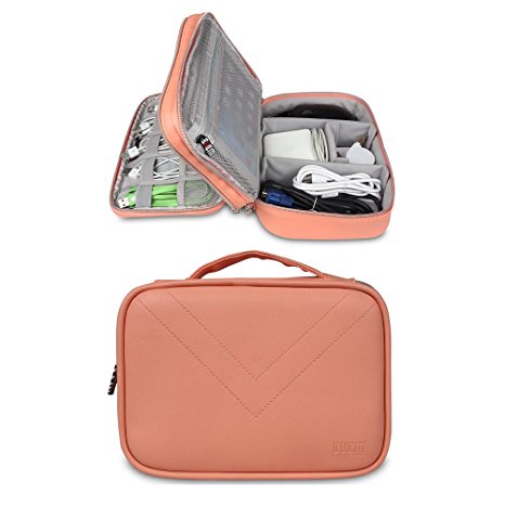 BUBM Portable Multi-functional Digital Storage Bag Electronic Accessories Travel Organizer Bag Data Cable Organizer (Orange)