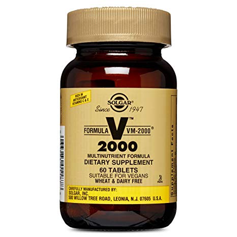Solgar Formula VM 2000-60 Vegan Tablets - Daily Multivitamin and Mineral Support Supplement, Immunity & Energy Booster, Rich in Vitamins C & E - Vegetarian, Kosher - 30 Servings