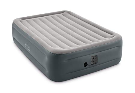 Intex Dura-Beam Series Essential Rest Airbed with Internal Electric Pump, Bed Height 18", Queen