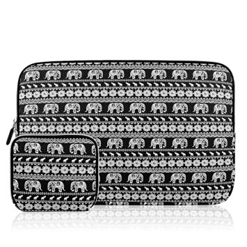 Kamor 11 11.6 inch MacBook Air Canvas Fabric Laptop Sleeve Bohemian Style Animal World (Elephant Black) Case Cover Shell - Superior Protection Laptop Sleeve Case Bag / Notebook Computer Case