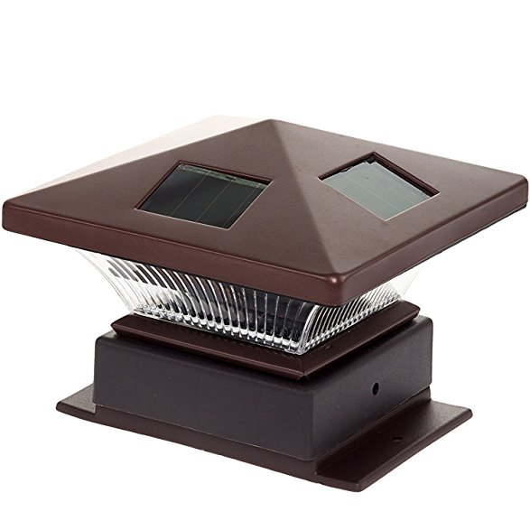 Westinghouse Pagoda II Solar LED Post Cap Light for 4x4 Wood Posts (Bronze)