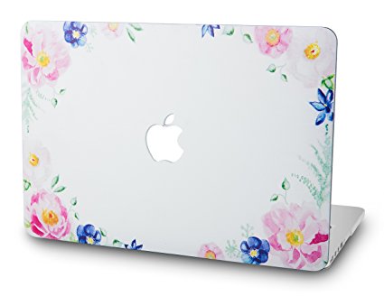 KEC MacBook Air 13 Inch Case Plastic Hard Shell Cover A1369 / A1466 (Flower 4)