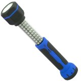 Rechargeable LED Flashlight Torch - Telescoping Retractable Work Light w Magnetic Base - 36 LEDs 2 Power Supplies- RWL-02