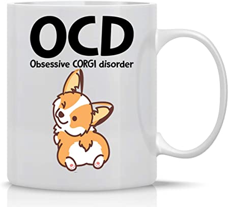 OCD Obsessive Corgi Disorder 11oz Coffee Mug Perfect for Dog Dad Dog Mom, Paw, Pet Lover Cute Cup for Sister, Boss, Wife, Husband Christmas - Animal Mugs