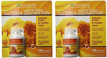 Trunature Vision Complex Lutein and Zeaxanthin Supplement, 140 Count (2 Packs)