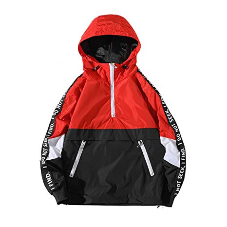 ONTTNO Mens Pullover Hooded Waterproof Lightweight Windbreaker Jackets