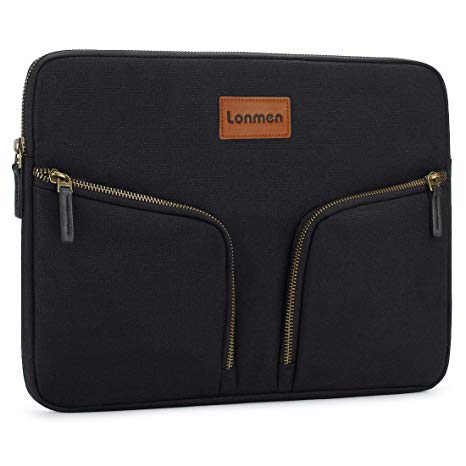 LONMEN 9.7-10.1 Inch Laptop Sleeve Waterproof Case Protective Handbag for 9.7"iPad Air 2/9.7" Samsung Galaxy Tab S3 / 10.1"Lenovo Yoga Book / 10.5" iPad Pro Tablet Bag with Accessory Pocket,Black