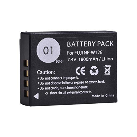 NP-W126S NP-W126 DOT-01 (1Pack) Battery Replacement for Fujifilm NP W126S, NP W126, BC-W126 and Fuji FinePix HS30EXR, HS33EXR, HS50EXR, X-A1, X-E1, X-E2 Compact System Digital Camera(1800 mAh, 7.4V)