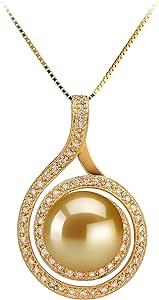 Catalina Gold 12-13mm AAA Quality South Sea 14K Yellow Gold Cultured Pearl Pendant For Women