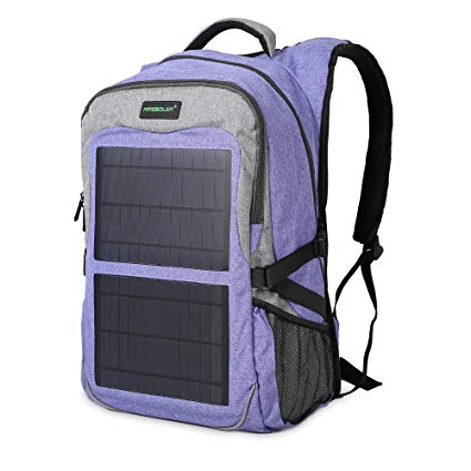 Kingsolar Multiple Function Solar Backpack 12W Solar Panel Charger Two USB Ports Laptop Electronic Devices