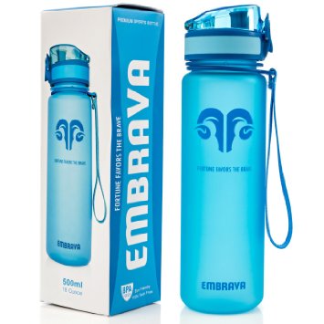Best Sports Water Bottle - 18oz Small - Eco Friendly & BPA-Free Plastic - Fast Water Flow, Flip Top Lid, Opens With 1-Click