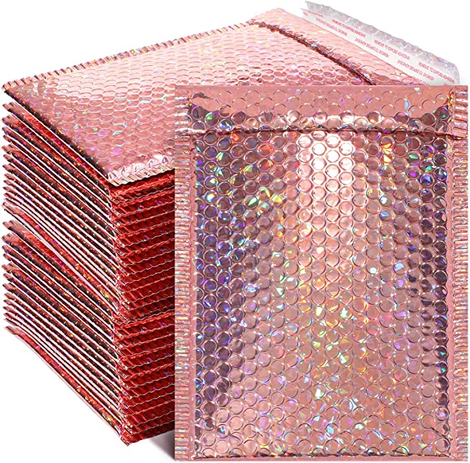 30 Pieces Bubble Mailers Padded Envelopes Self Sealing Cushion Envelopes for Mailing, Shipping and Packing, 11 x 7 Inch (Rose Gold)