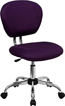 Flash Furniture Mid-Back Purple Mesh Padded Swivel Task Office Chair with Chrome Base, BIFMA Certified