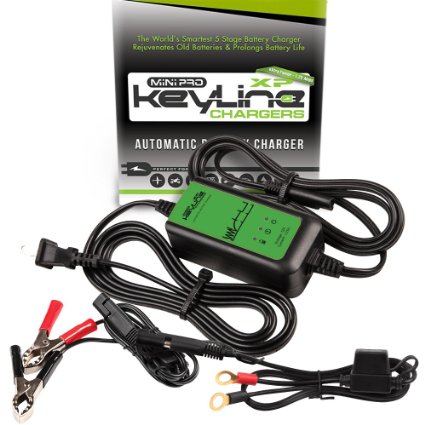 KeyLine Chargers KC-125-MPXP 12V 1.25 Amp Automatic Mini Pro-XP Car Battery Charger (5 Stage Maintainer, Conditioner, Desulfator and Tender)