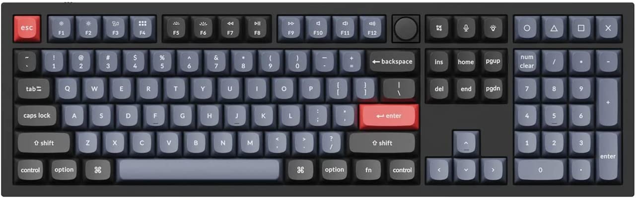 Keychron Q6 Full Size Custom Mechanical Keyboard with Knob, Wired RGB Backlight QMK/VIA Programmable Macro, Hot Swappable Gateron G Pro Brown Switch for Mac Windows Linux (Carbon Black)