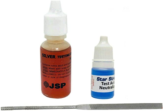 JSP Silver Jewelry Testing Solution with Neutralizer with Needle File Set