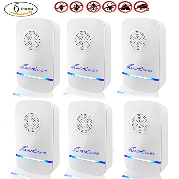 Pest Repeller Plug In, Pest Reject, MANDYCOWRY Home Pest Control Repellent Plug In Electronic Nontoxic Insects & Rodeents Reject for Mosquito, Mouse, Cockroaches ,Rats,Bug, Spider, Ant, Flies (6 Pack)