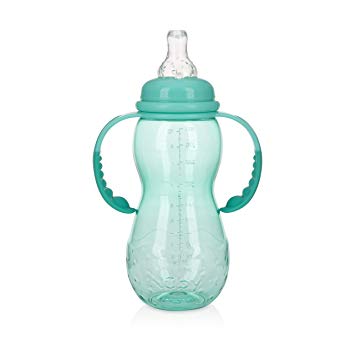 Nuby New 3 Stage Ultra Durable Tritan Grow with Me No-Spill Bottle to Cup, 10 Oz, Teal, 80387