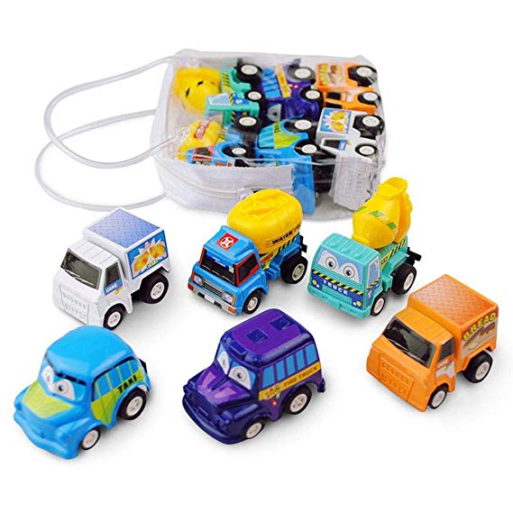 ÔNBAY 6pcs Kid Mini Cars Toys Children Inertia Pull Back Vehicle Toy Pull Back Vehicles