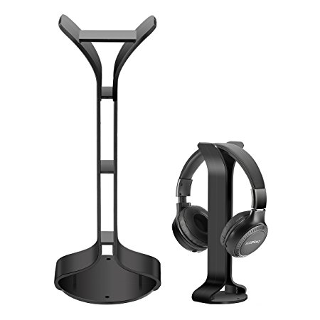 Headphone Stand, ELEGIANT ABS Universal Desk Headset Earphone Stand Holder Hanger Display Rack for Sennheiser Sony Bose Shure Beats Jabra JBL AKG Headphones and More Black