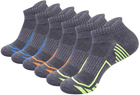 Mens Ankle Athletic Low Cut Socks for Men Sports Running Cushion 6 Pack