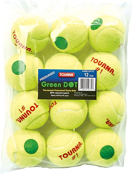 Tourna Green Dot Low Compression Tennis Balls
