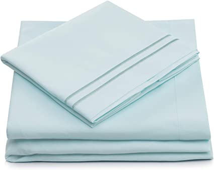 Cosy House Collection 1500 Series - Twin XL Size Sheet Set - 5 PC - Deep Pocket Bed Sheets - Hypoallergenic - Luxury Extra Long Twin Size Bedding (Twin XL, Baby Blue)
