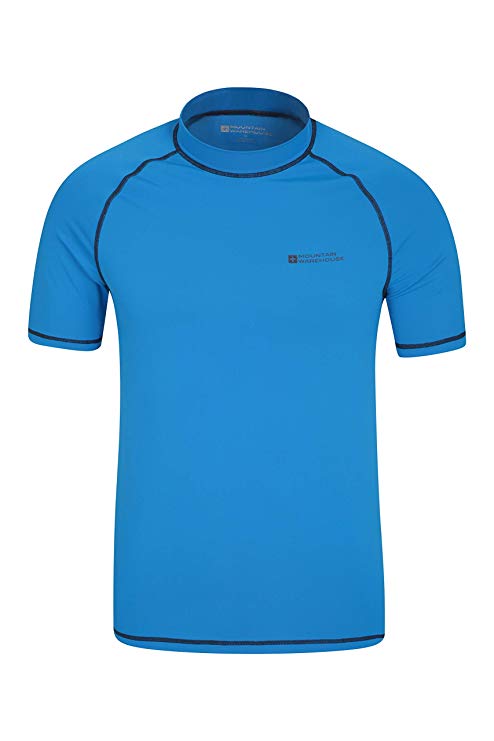 Mountain Warehouse Mens UV Rash Vest - UPF50  UV Protection Rash Guard, Lightweight, Quick Drying Rash Top, Stretch Fabric, Flat Seams - for Swimming & Under A Wetsuit