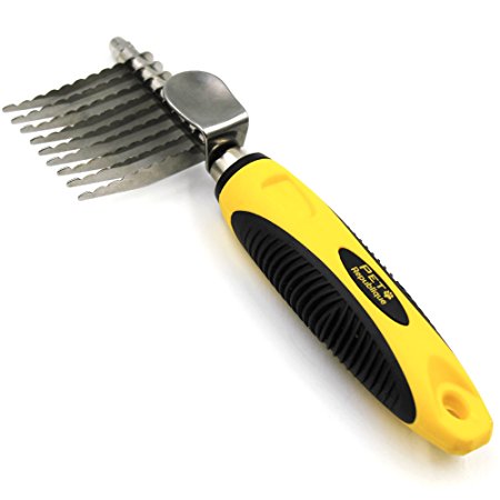 Pet Republique Dog Dematting Tool for Dogs & Cats - Dematting Comb Rake – Undercoat & Mat Brush - Knot out for Dogs, Cats, Rabbits, Any Long Haired Breed Pets