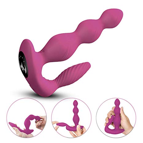 Vibrating Anal Beads Vibrator UTIMI Anal Plug Wireless Remote Silicone Prostate Massager Anus Sex Toys with 9 Vibration Modes for Men, Woman & Couples