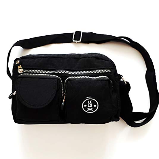 Nylon Crossbody Bag for Women Purse Messenger Black for Travel and Everyday