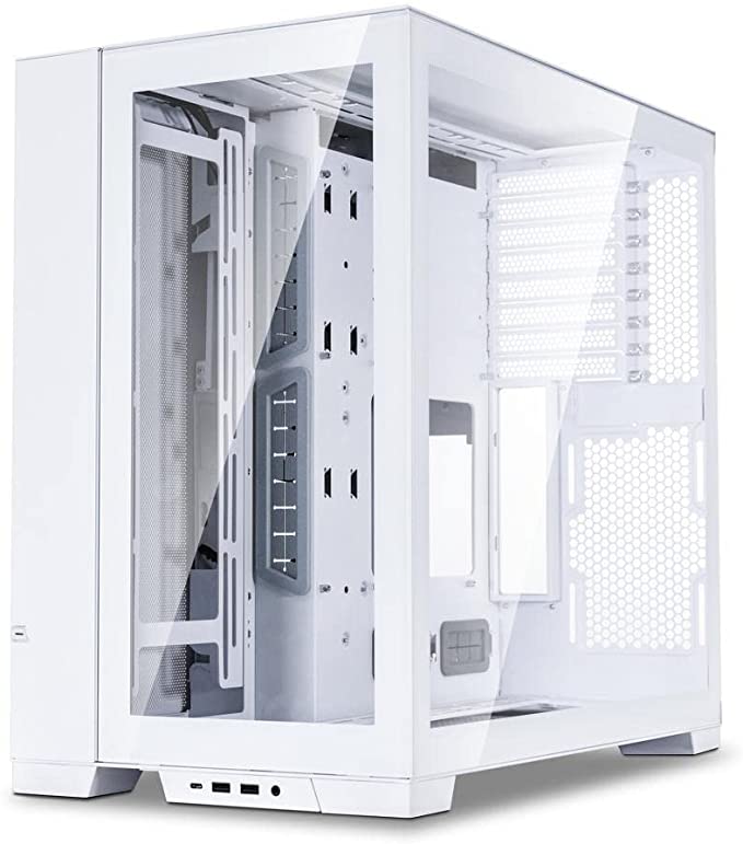 Lian Li PC-O11 Dynamic EVO Snow White Tempered Glass on The Front and Left Side, Chassis Body SECC ATX Full Tower Gaming Computer Case - PC-O11DEW