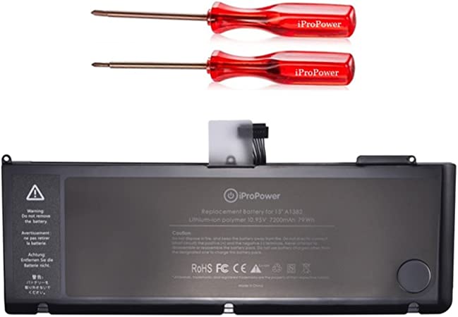 iProPower A1382 Battery Replacement for MacBook Pro A1286 15" inch Laptop Early 2011, Late 2011, Mid 2012