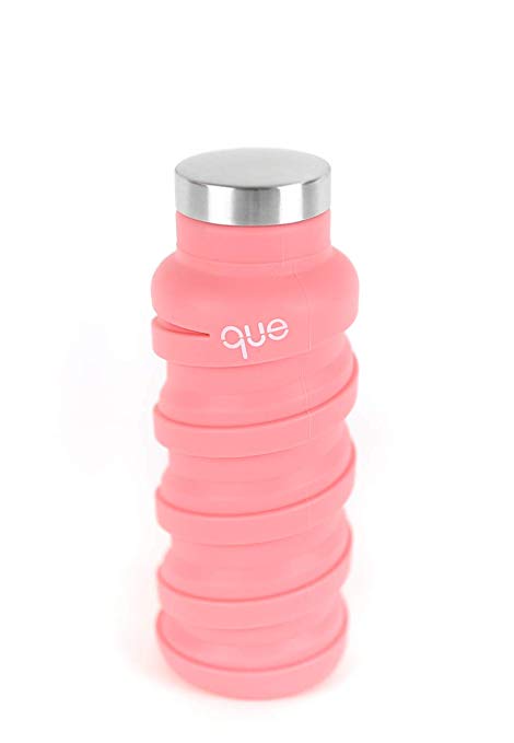 que Bottle | Designed for Travel and Outdoor. Collapsible Water Bottle - Food-Grade Silicone/BPA Free/Lightweight/Eco-Friendly - 12oz