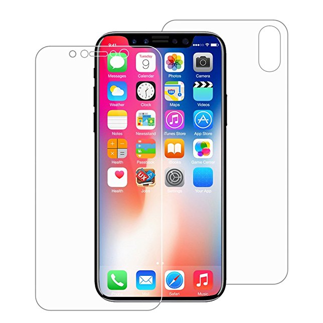 iPhone X Screen Protector[Front   Back], Leafbook Case Friendly Thin HD Clear Full Coverage Anti Scratch Soft Film for Apple iPhone X / iPhone 10