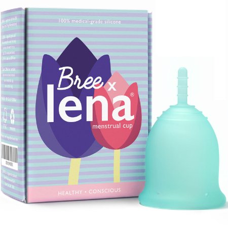 LENA Menstrual Cup - Made in California - FDA Registered - LARGE - Heavy Flow - Turquoise - Bree x LENA - A BETTER PERIOD.