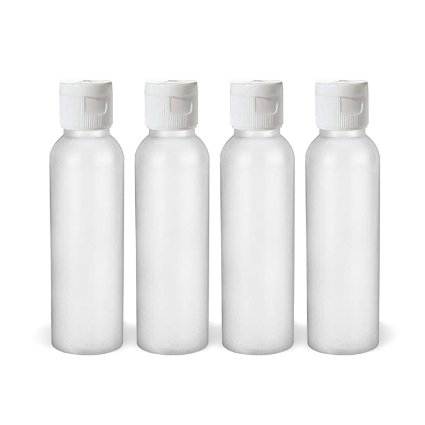 Moyo Natural Labs Travel bottles HDPE Flip Cap Empty Travel Bottles BPA Free TSA Compliant travel containers TRAVEL BOTTLES Made in USA 2 oz 4 pack bottle set