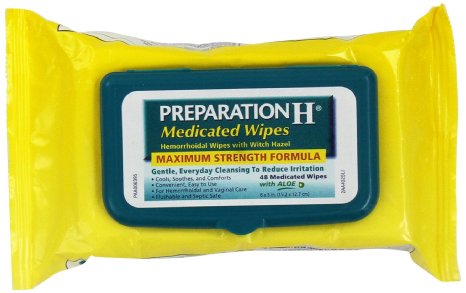 Preparation H Medicated Hemorrhoidal Wipes with Witch Hazel and Aloe 48-Count Refill Package