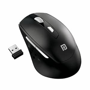 Portronics Toad 32 Wireless Mouse with 6 Buttons, 2.4 GHz Connectivity, 10m Working Range, Ergonomic Design, Adjustable Optical DPI, Auto Power Saving, for Laptop & PC (Black)