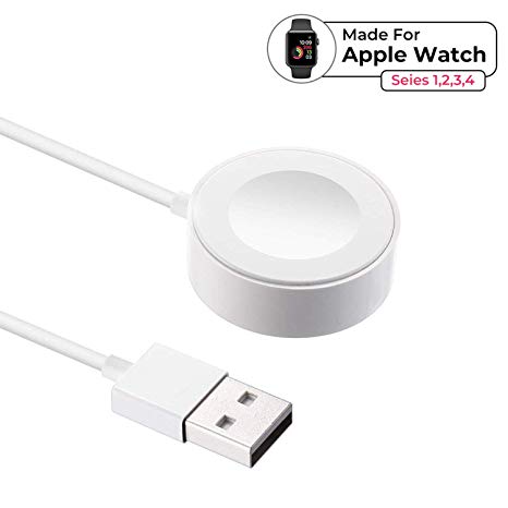 Compatible with Apple Watch iWatch Magnetic Wireless Portable Charger Pad 3.3ft/1.0m Charging Cable Cord Compatible with Apple Watch Series 4 3 2 1 All 38 mm 42 mm