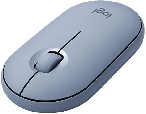 Logitech Pebble Wireless Mouse, Bluetooth Or 2.4 GHz with USB Mini-Receiver, Silent, Slim Computer Mouse with Quiet Click for Laptop/Notebook/PC/Mac - Blue