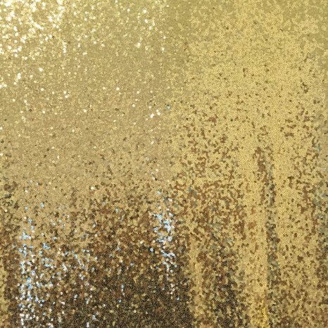 TRLYC 8ft*8ft Gold Shimmer Sequin Fabric Photography Backdrop Sequin Curtain for Wedding/ Party