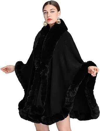 Ponchos for Women Shawls and Wraps Evening Dresses Faux Fur Collar Cloak Cape Pashmina