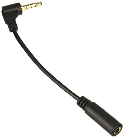 ANRANK AU901004AK 90 Degree Dight Angled 3.5mm 4 Poles Audio Stereo Male to Female Extension Cable 10cm Black