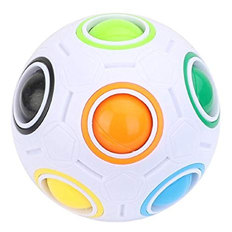 TaoQi Fidget Ball Magic Brain Exercising Ball, Magic Cube 3D Puzzle Toys, Fidget Balls Rainbow Magic Ball Plastic Cube Twist Puzzle Toys For Children's Educational Toy Stress Reliever (7cm)